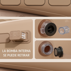 [Llevá 2 Pagá 1] Colchón Portátil de Una Plaza con Triple Revestimiento y Antidesgarro +REGALO: Bomba de Aire Eléctrica