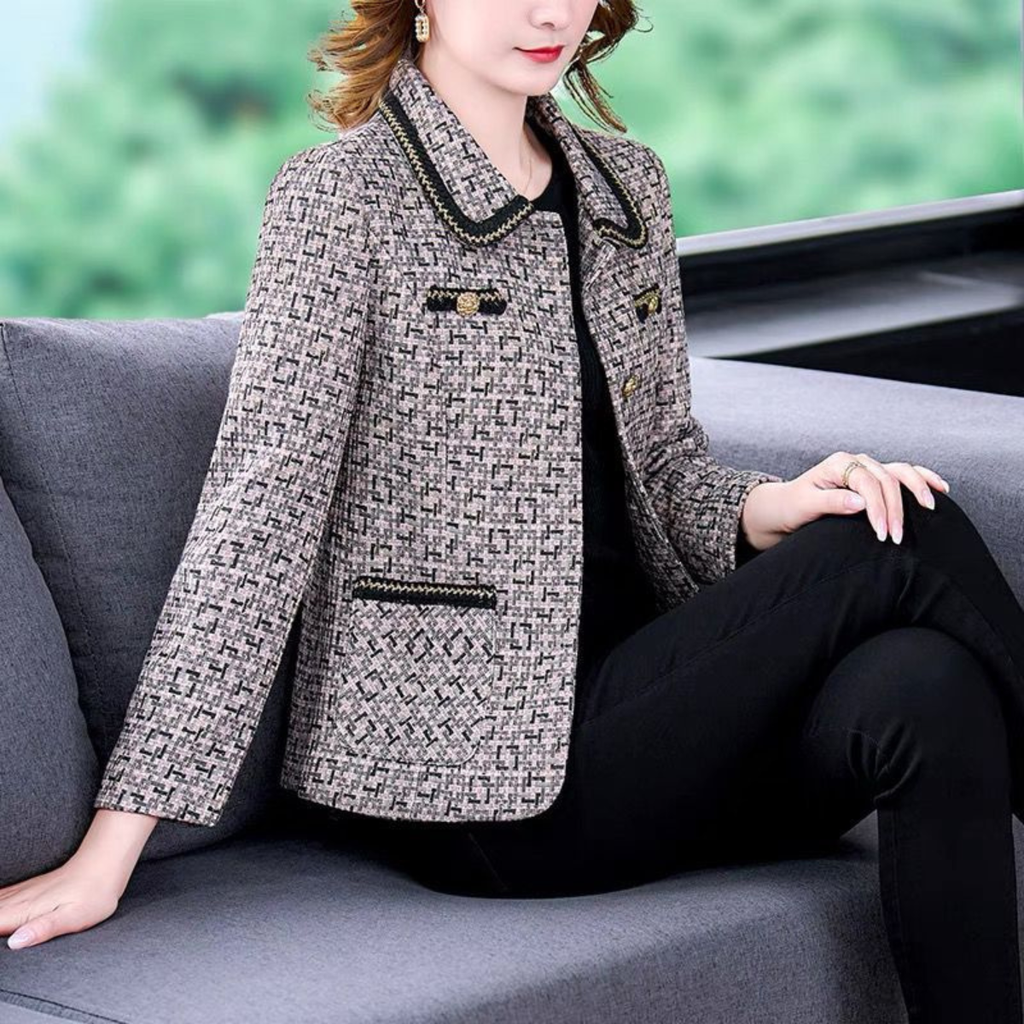 [Leve 2 e Pague 1] Blazer Feminino Isabella em Tweed Premium | Elegância Atemporal e Acabamento Sofisticado