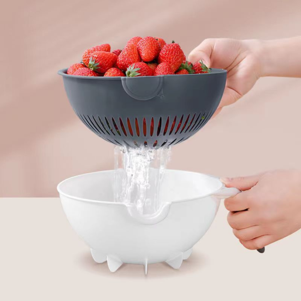 [Llevá 2 Pagá 1] Cortador de Verduras Multifuncional con Cuchillas de Acero Inoxidable y Escurridor Incorporado