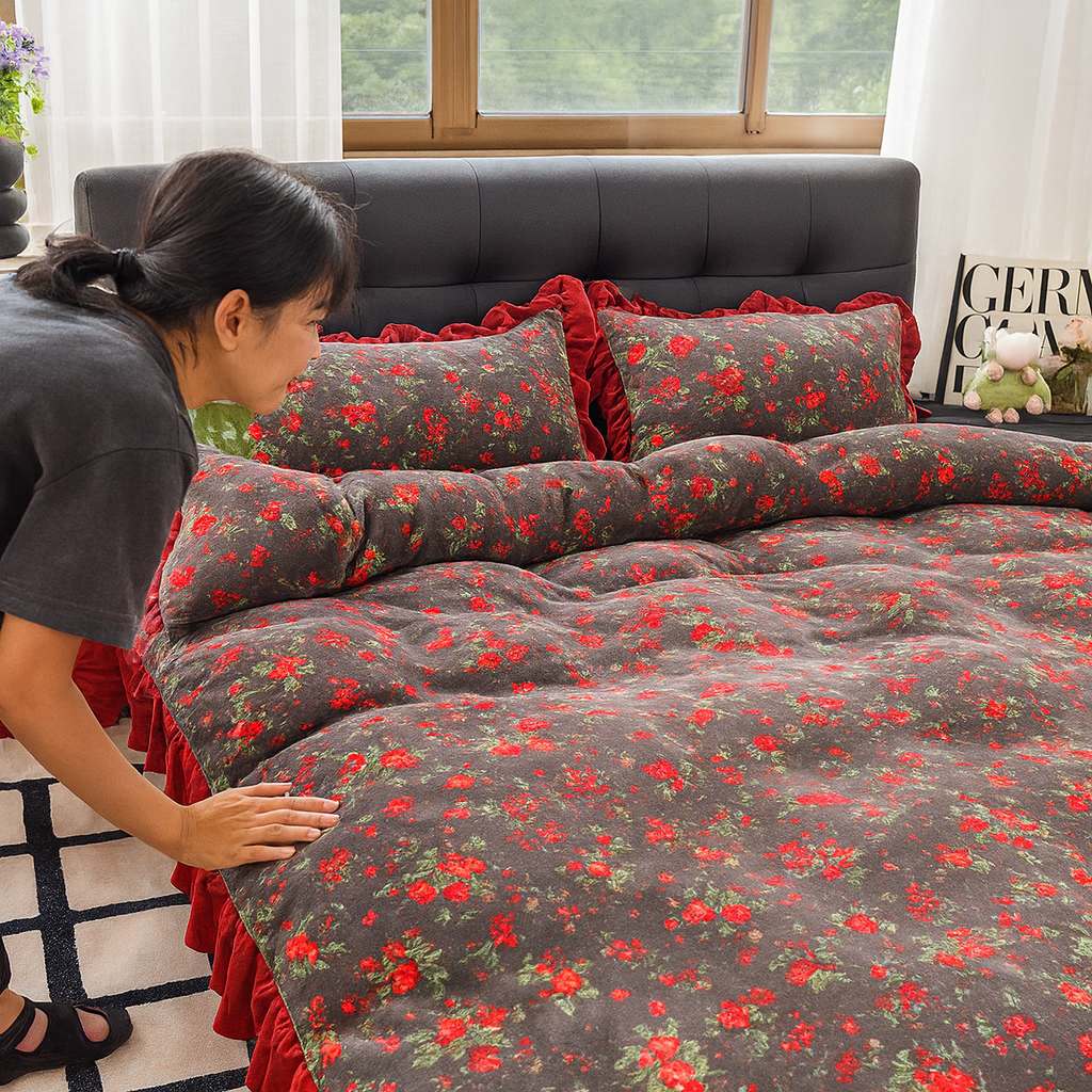 [Llevá 2 Pagá 1] Juego de Cama Rosane Estampado Floral con Tela Antialérgica +REGALOS: 2 Fundas para Almohadas