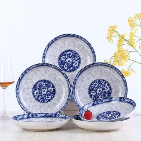 [Llevá 5 Pagá 3] Platos de Cerámica Resistente con Estampa Retro + REGALO: 5 Vasos de Vidrio
